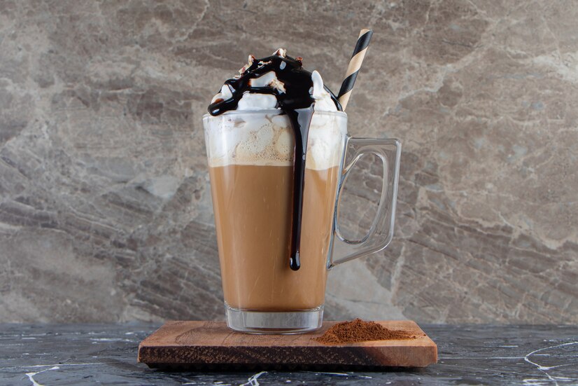 cold coffee with whipped cream