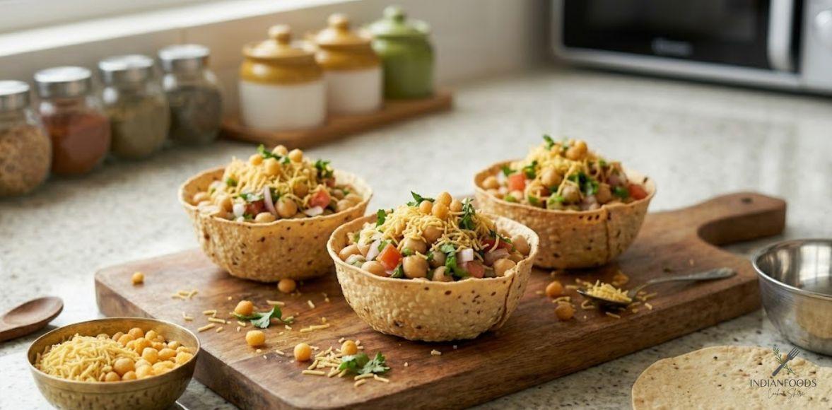 Papad Katori Chaat Recipe Cover Image